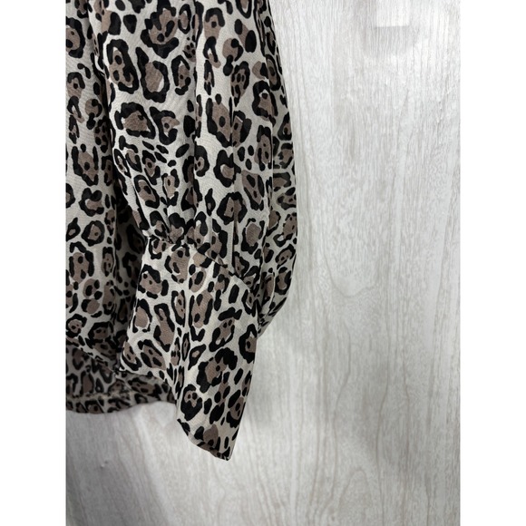 Perch by Blu Pepper Leopard Tie Front Open Cardigan One Size Boho Chic - Picture 6 of 9